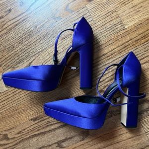 Zara Purple Platform Heels Sz 37
